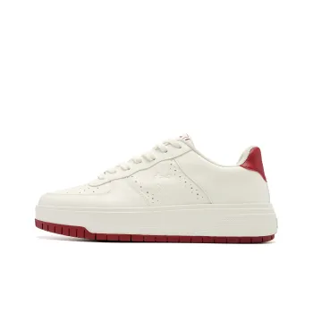 QIAODAN Five Centimeters Skateboard Shoes Men Low-Top Ivory Iron Red