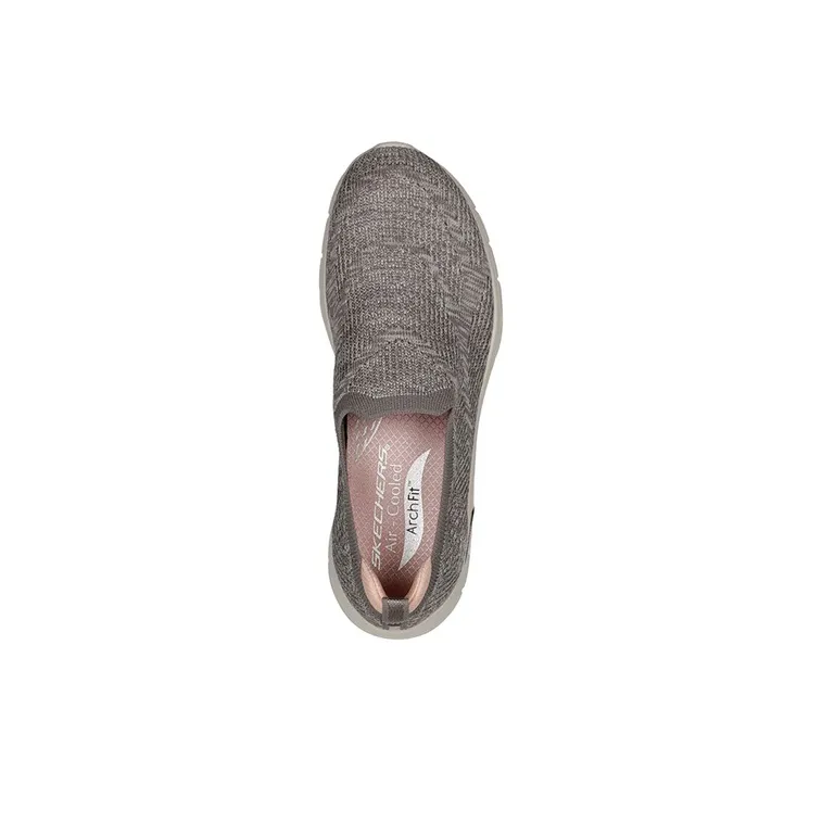 Skechers ARCH FIT VISTA Cushioning Anti Slip And Wear Resistant Low Top Sports Casual Shoes Women's Taupe-3