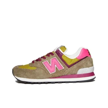 Stray Rats x New Balance NB 574 Slip-Resistant Low-Top Running Shoes Men's Green Pink