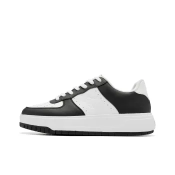 QIAODAN Five Centimeters Skateboard Shoes Men Low-Top Black Jordan White