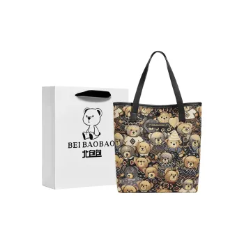 North Pack Canvas Bag, Handbag, Shoulder Bag Regular Women's Midnight Black/Beige Apricot