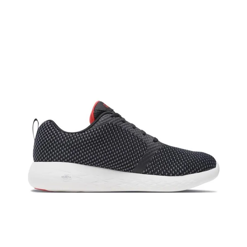 Skechers GO RUN 600 Cushioning Anti-Slip And Wear-Resistant Low-Top Running Shoes Black Red-1