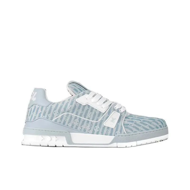 LOUIS VUITTON Lv Trainer Sneakers 'Blue Stripes With Monogram'-1