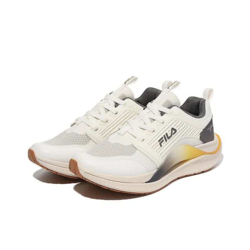 FILA Performance Anti Slip Wear Resistant Low Top Casual Shoes Unisex White Gray Yellow Korean Style-2