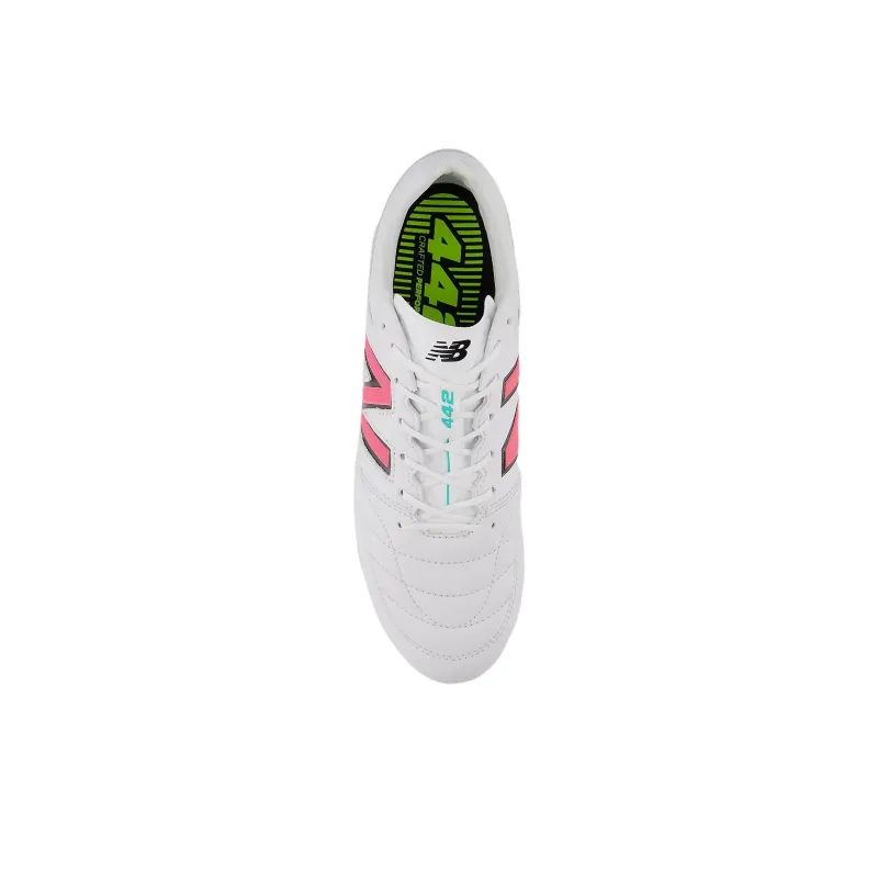 New Balance 442 Pro Fg V2 White Hi Lite Neon Pink-3