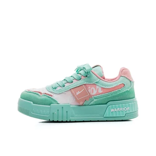 WARRIOR Skateboard Shoes Women's Low-Top Mint Green Pink