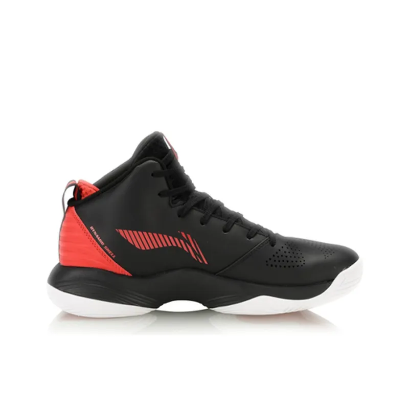 LiNing Magic Cloud Coverage Support High Top Basketball Shoes Men's Black Red Fleece Lined-1