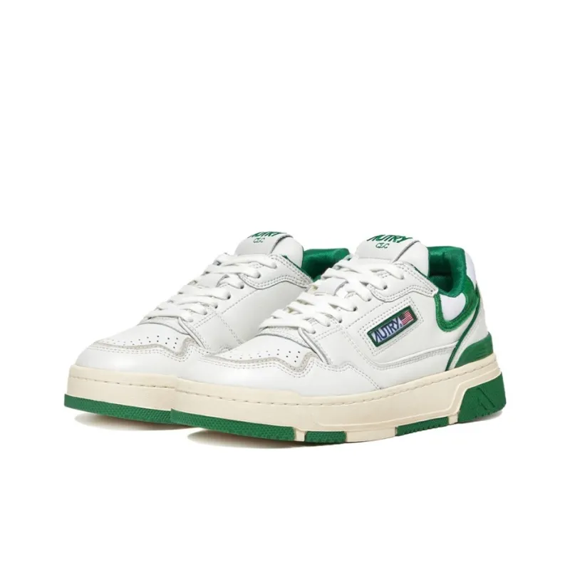 AUTRY Clc Leather Sneakers 'White Green' Women's-1