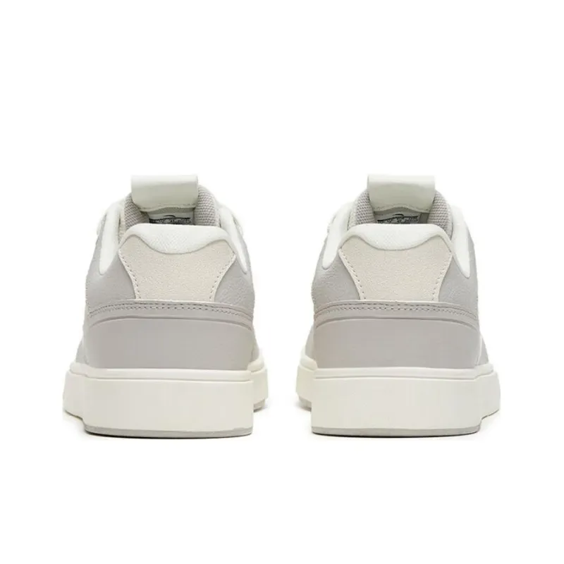 Anta Street Naughty Anti Slip Wear Resistant Low Top Skateboard Shoes Gray White-3