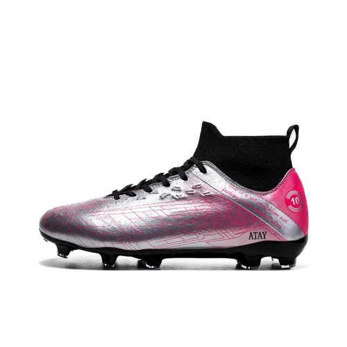 ATAY Anti Slip Wear Resistant Soccer Shoes Unisex Silver