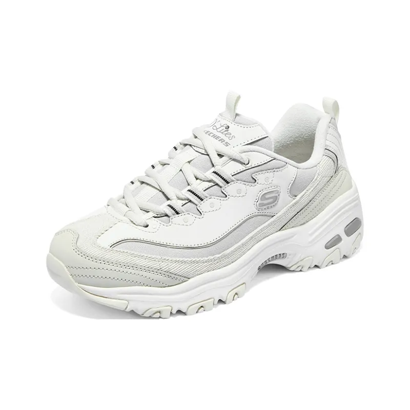 Skechers D'LITES 1.0 Wear resistant And Lightweight Low Top Chunky Sneakers Women's White-2