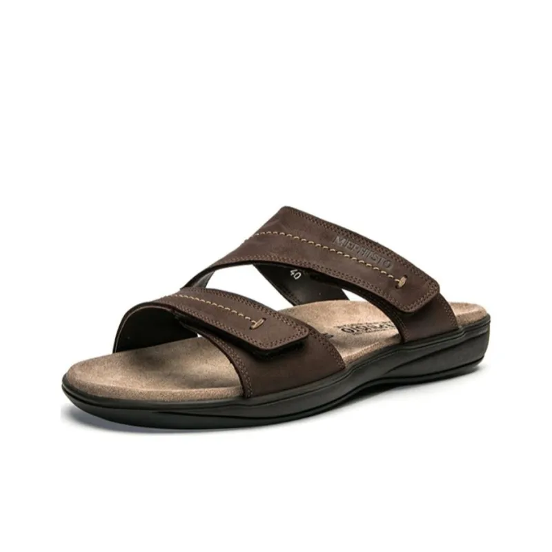 MEPHISTO Slide Slippers Men Black/Brown-7