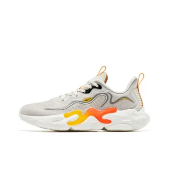 Erke Bullets Cushioned Anti Slip Wear Resistant Breathable Lightweight Low Top Casual Shoes Men's Gray Orange