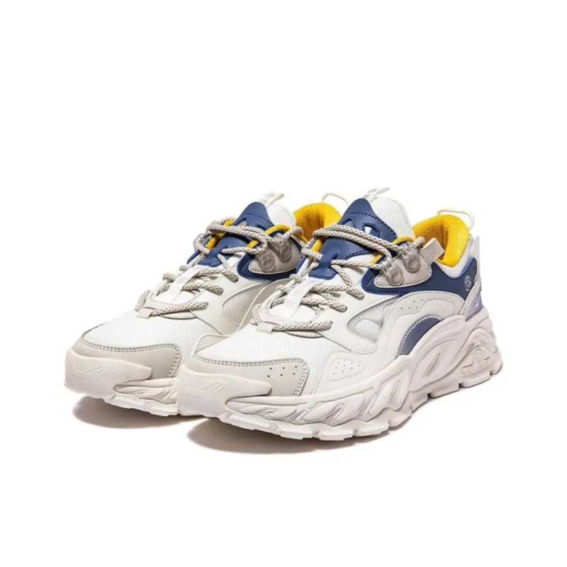 Erke Kunlun Five Elements Cushioning Anti-Slip And Wear-Resistant Low-Top Sports Casual Shoes White Blue-2