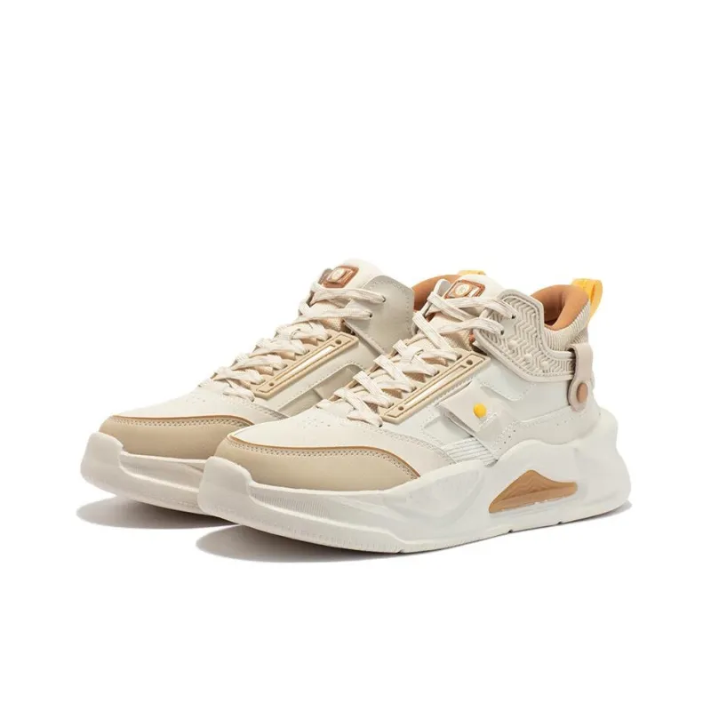 361° Jincheng SE Fleece Lined Warm Cushioning Anti Slip And Wear Resistant Low Top Casual Shoes Men's White Yellow-3