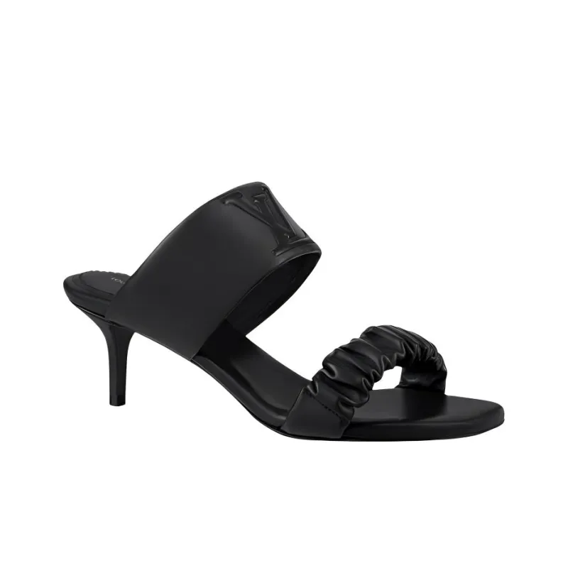 LOUIS VUITTON Drapy Mule Odor Resistant Slide Slippers Women's Black-1