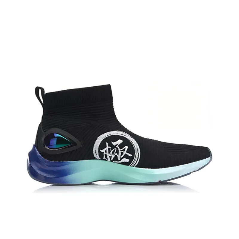 LiNing Explosive Point Non slip Lightweight High Top Basketball Shoes Men's Standard Black-1