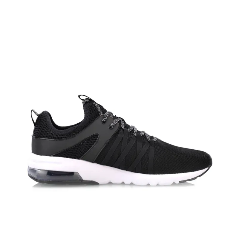 LiNing Bubble Cushioned Wear Resistant Slip Resistant Breathable Lightweight Low Top Casual Shoes Women's Black White-1