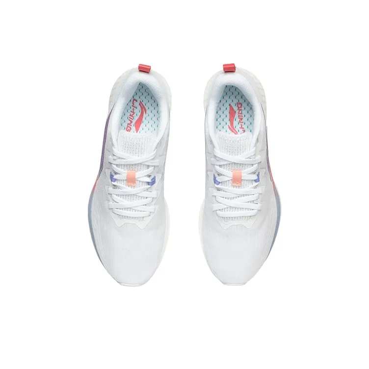 LiNing Red Hare 4 Cushioning Anti Slip And Wear Resistant Low Top Running Shoes Women's White Gray Red Blue-3