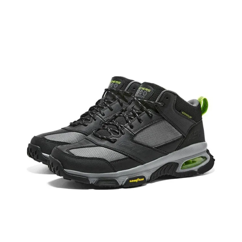 Skechers SKECH-AIR Envoy Cushioning Impact-Resistant High-Top Outdoor Shoes Black Gray-2