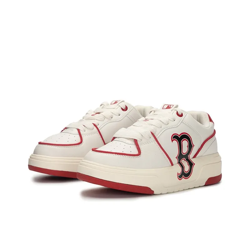 MLB Chunky Liner Slip Resistant Cushioning Abrasion Resistant Lightweight Low Top Skateboard Shoes Unisex White Red-2