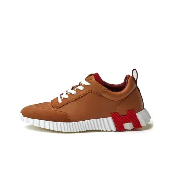 HERMES Bouncing Anti Slip Wear Resistant Low Top Casual Shoes Men's Brown
