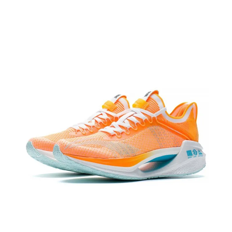 LINING Jueying Essential Running Shoes Men Low Top Neon Sweet Orange/Standard White-2