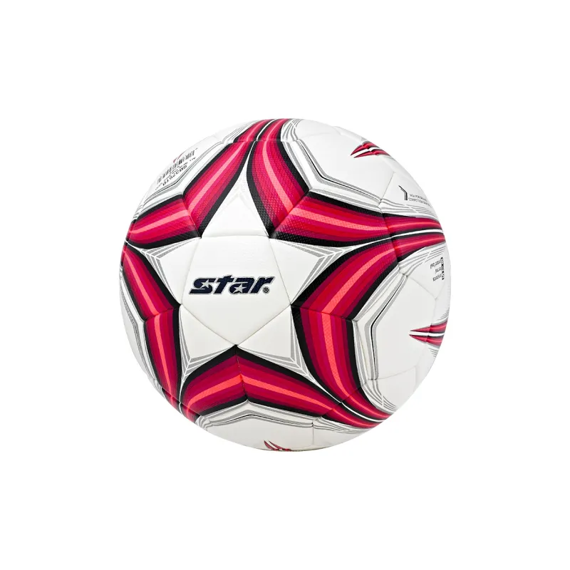 Star Size 5 Soccer PU Seamless Thermal bonding Unisex White Red-1