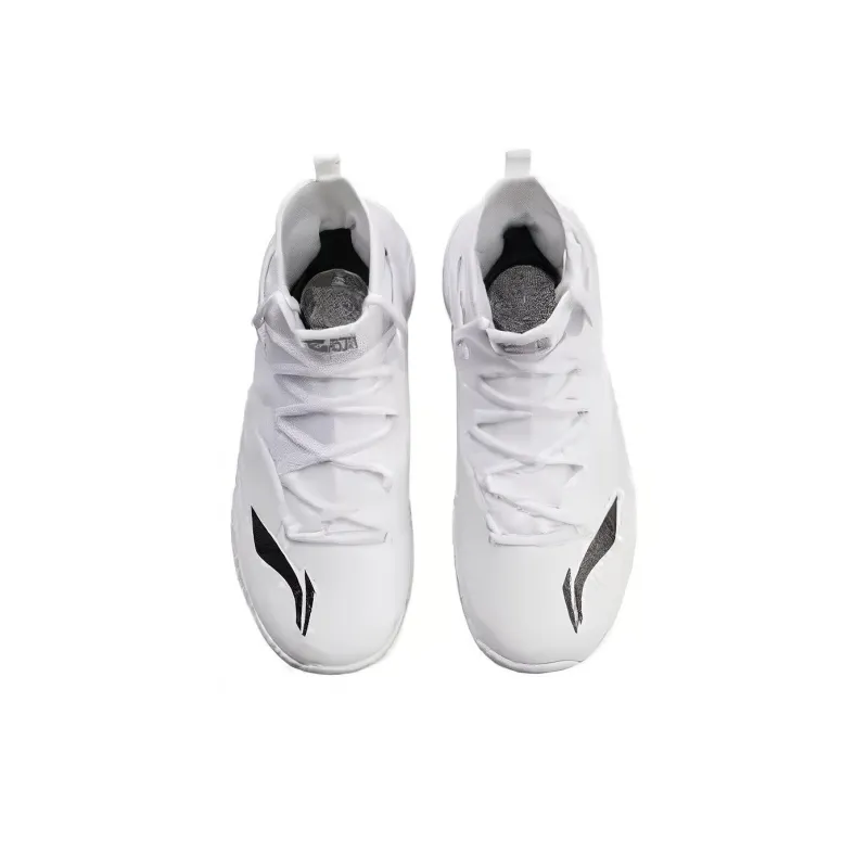 LiNing SONIC 6 V2 Cushioning Slip Resistant Coverage High Top Basketball Shoes Men's White-3