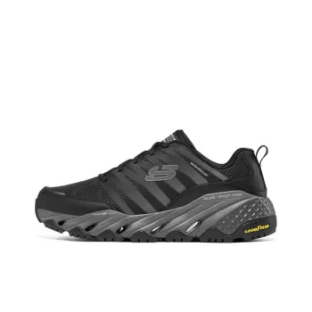 Skechers Glide Step Trail Cushioning Anti Slip And Wear Resistant Low Top Sports Casual Shoes Men's Black Gray Color