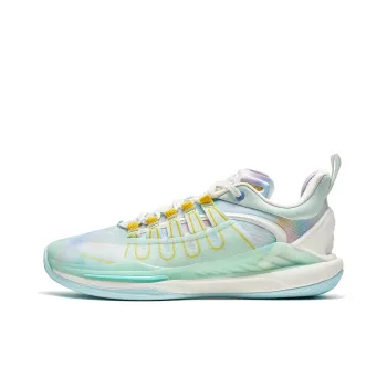 XTEP Light Feather 4th Generation   V2 Anti Slip Wear Resistant Low Top Basketball Shoes Men's Green White Purple