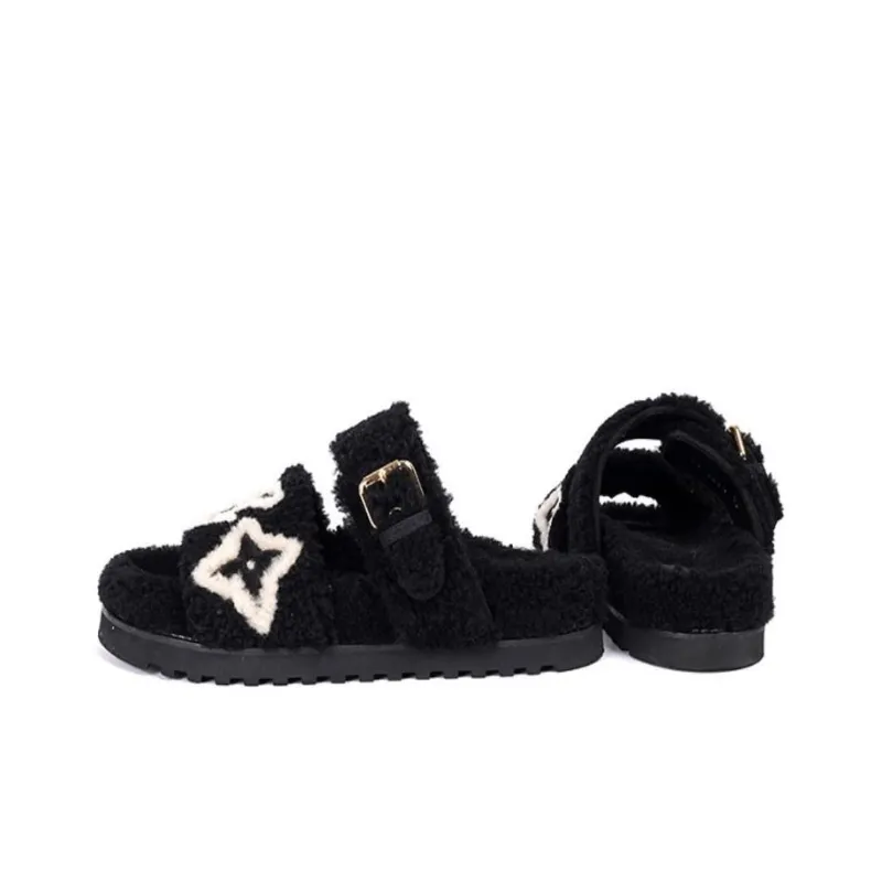 LOUIS VUITTON Paseo Comfort Odor Resistant Slide Slippers Women's Black-5