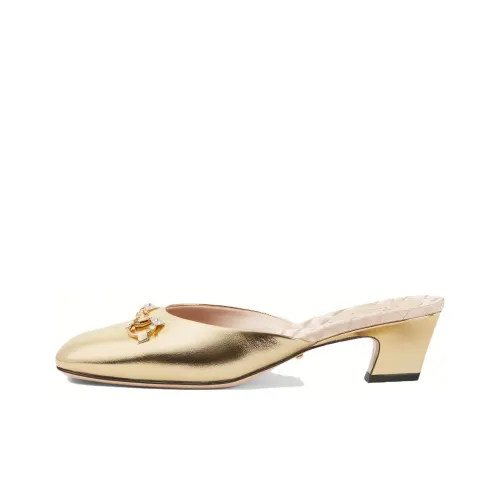 GUCCI Wrap-toe Slippers Women's Gold