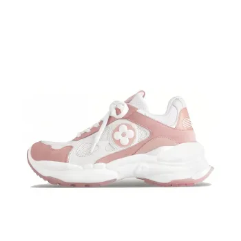 LOUIS VUITTON Run 55 Low Top Casual Shoes Women's Pink