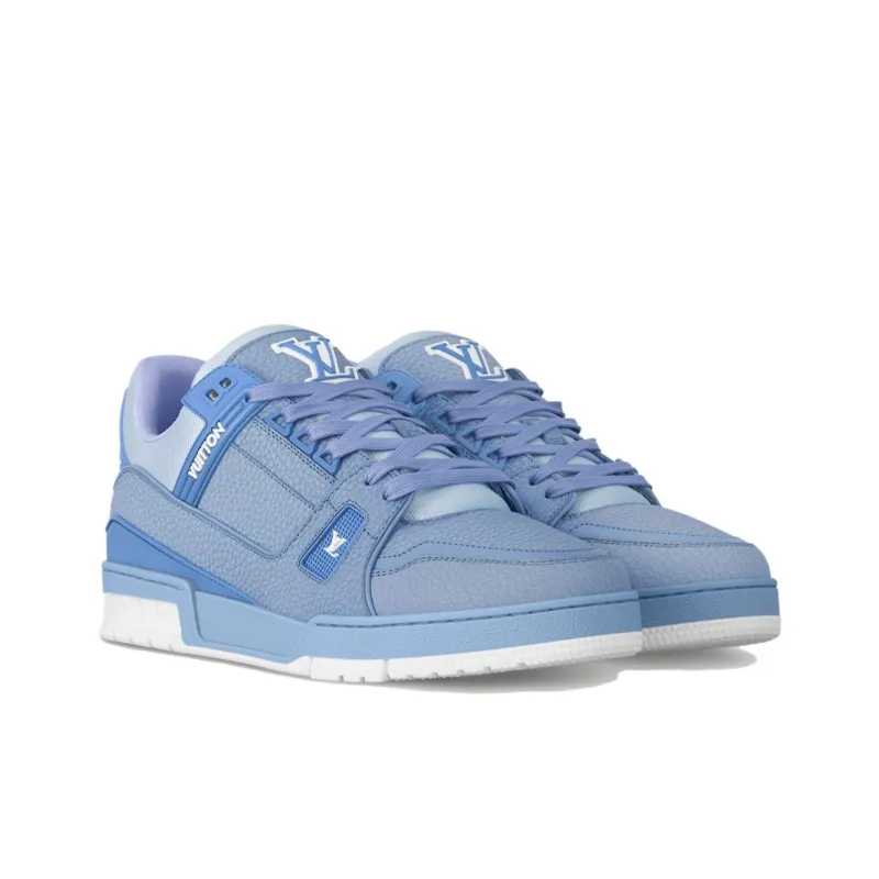 LOUIS VUITTON LV Trainer Light Blue White-2