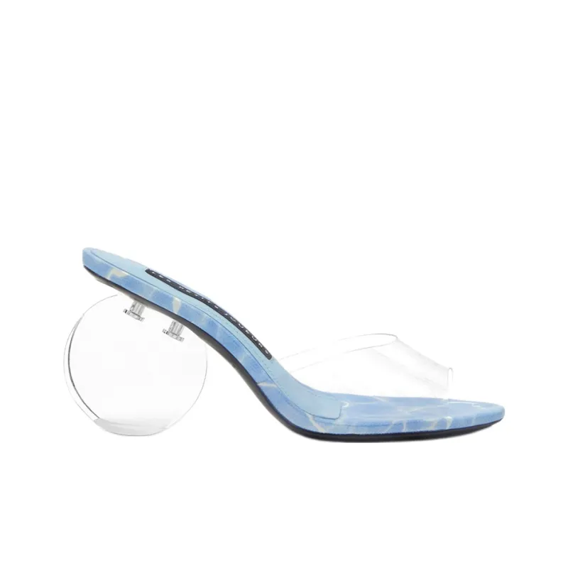 Les Petits Joueurs Slide Slippers 8.5cm Women's Blue-1