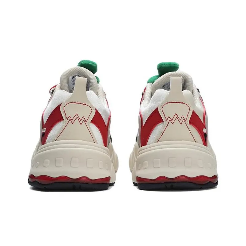 FILA FUSION TENACITY Cny Cushioning Anti Slip And Wear Resistant Low Top Casual Shoes Men's White Red-3