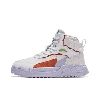 QIAODAN White Tiger 2.0 Lightweight Wear-resistant And Non-slip High-Top Skateboard Shoes Women's Purple White