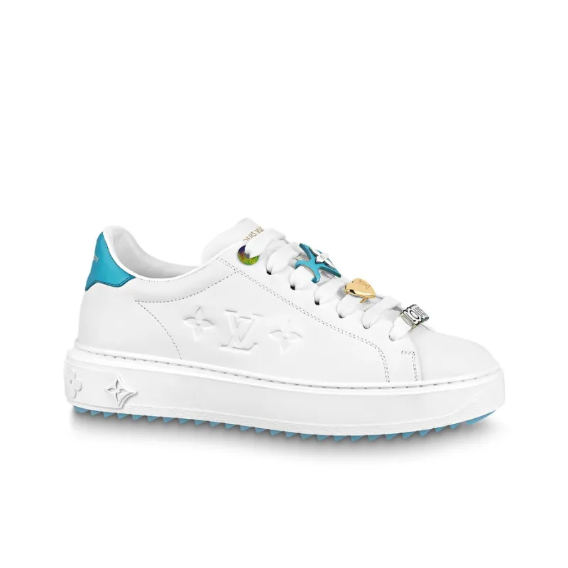 LOUIS VUITTON Time Out Sneakers 'White With Blue' Women's-1