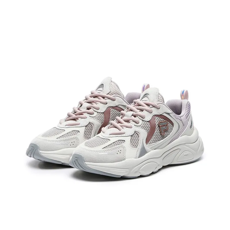 FILA FUSION Mars 2 Cushioning Anti-Slip And Wear-Resistant Low-Top Casual Shoes Women's White Gray-1