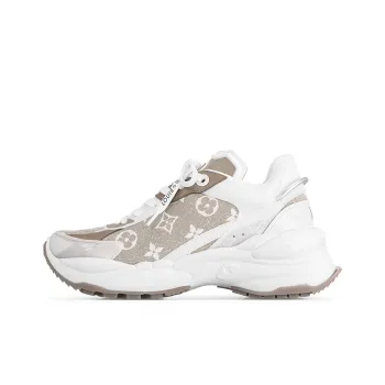 LOUIS VUITTON Run 55 Sneakers 'Beige Monogram With Brown White' Women's