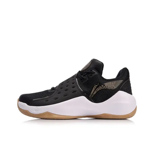 LiNing SONIC 6 Cushioning Anti-Slip And Wear-Resistant Rebound Low-Top Basketball Shoes Men's Black White