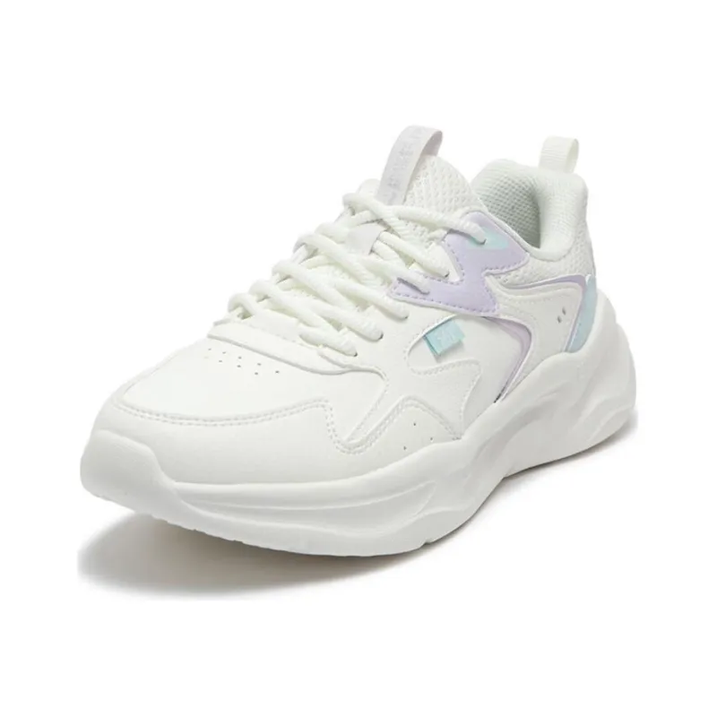 361° Abrasion Resistant Breathable Low Top Casual Shoes Women's White Purple-1