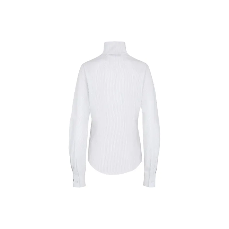 FENDI Long Sleeved V Neck Striped Shirt-1