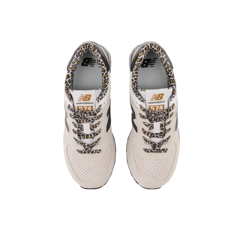New Balance 574 Leopard Print Grey Black Women's-2