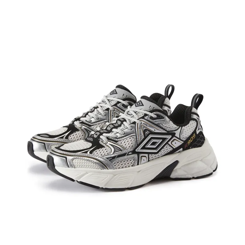 Umbro Anti-Slip Wear-Resistant Low-Top Casual Shoes Unisex Silver White-32