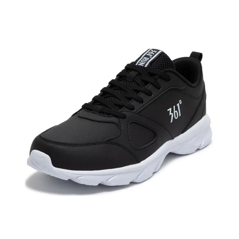 361° Abrasion Resistant Low Top Running Shoes Men's Black White-1