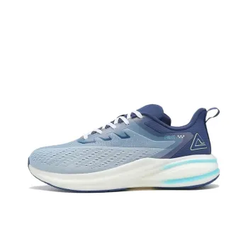PEAK Flying Blade Cushioning Anti Slip Wear Resistant Breathability Low Top Running Shoes Blue White