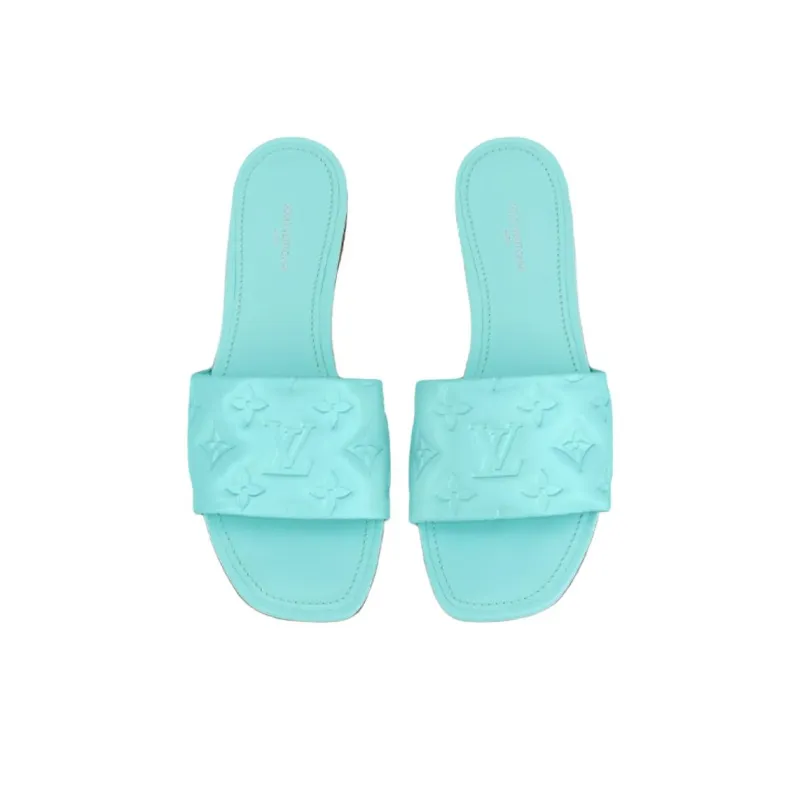 LOUIS VUITTON Revival Slide Slippers Women's Aqua Green-3