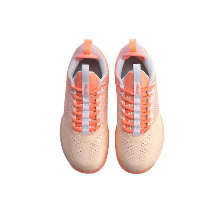LiNing Cool Shark 2 Cushioning And Breathable Low Top Badminton Shoes Women's Neon Orange Pink-3